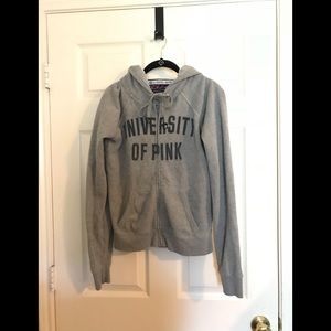 University of Pink gray hoodie